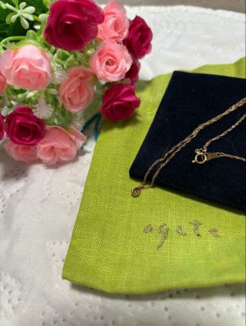 アガット ブラウンダイヤ k18pg ネックレス