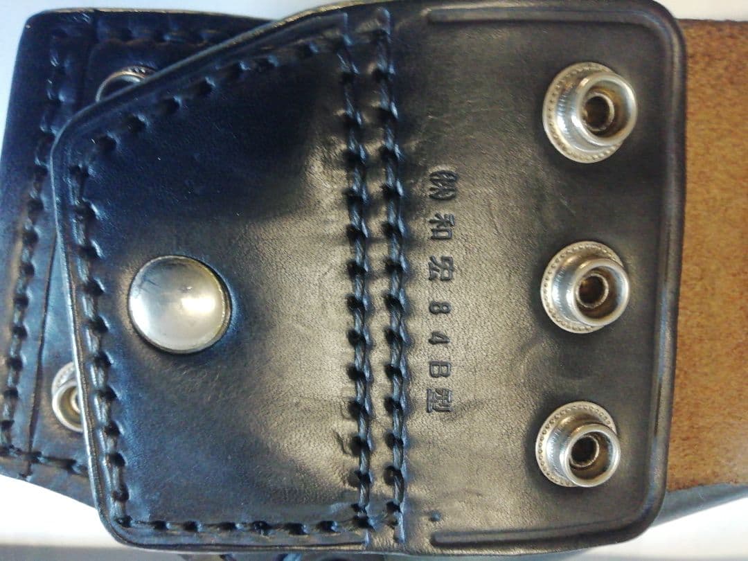 ブラックレザー 右利き用ホルスター　個人装備品　株和宏製造