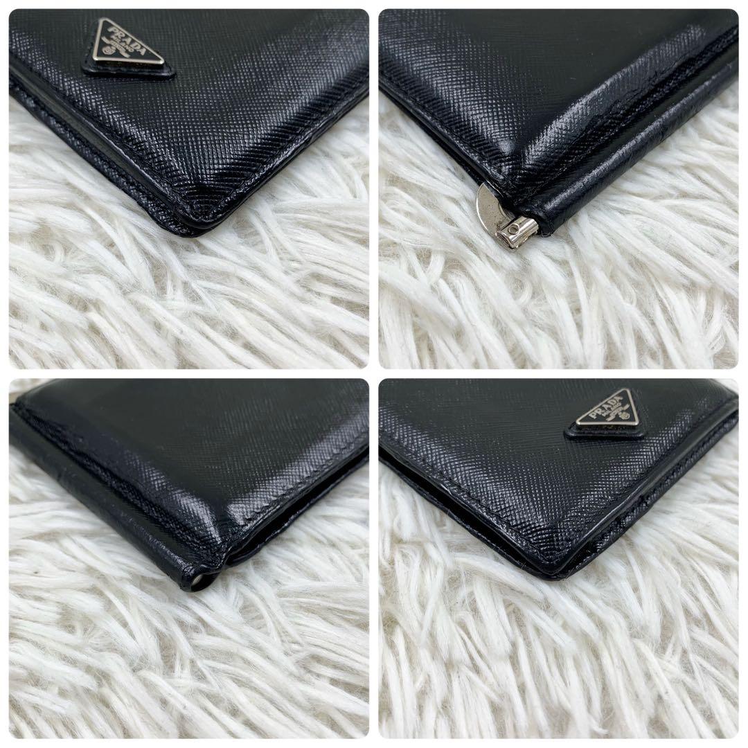 【✨希少✨】プラダ 三角ロゴ マネークリップ ブラック×グレー