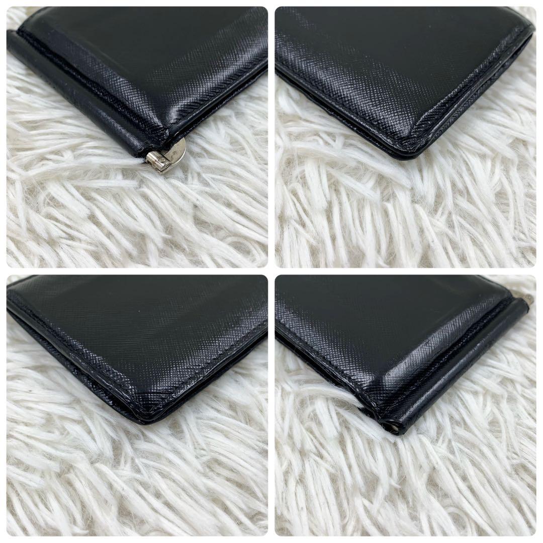 【✨希少✨】プラダ 三角ロゴ マネークリップ ブラック×グレー