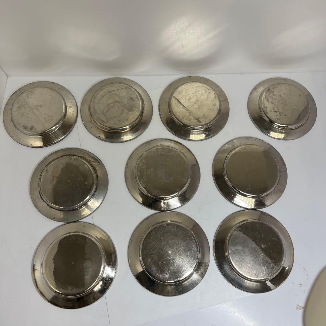 巧益　在銘　中皿 10枚　1390g 幅17cm 東K8-0119①