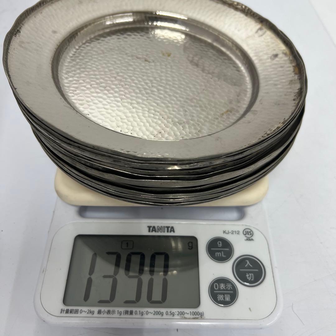 巧益　在銘　中皿 10枚　1390g 幅17cm 東K8-0119①