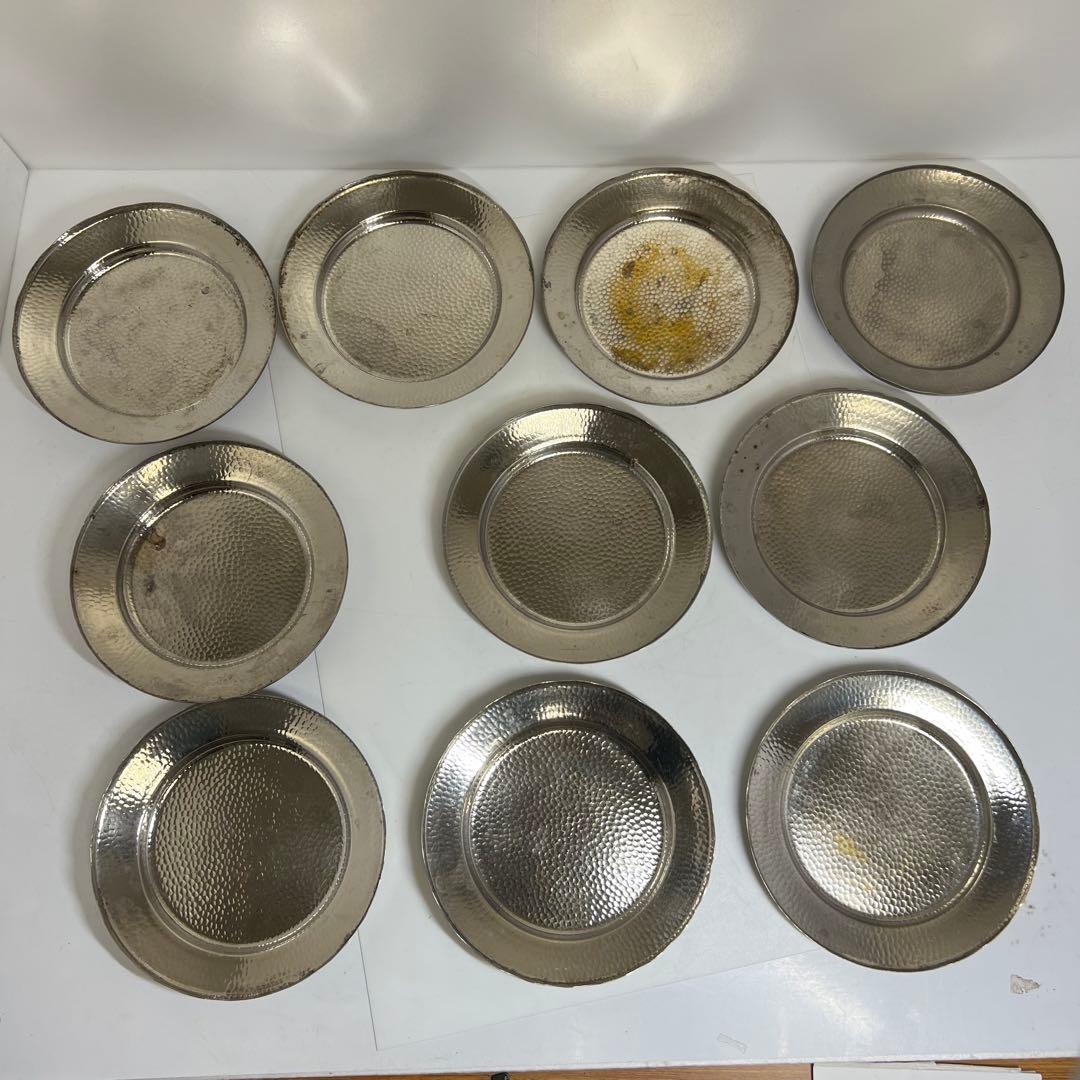 巧益　在銘　中皿 10枚　1390g 幅17cm 東K8-0119①