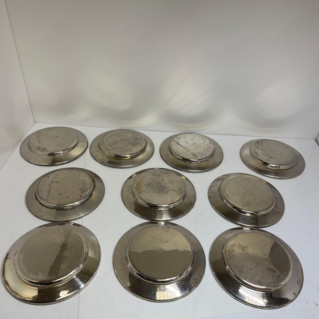 巧益　在銘　中皿 10枚　1390g 幅17cm 東K8-0119①