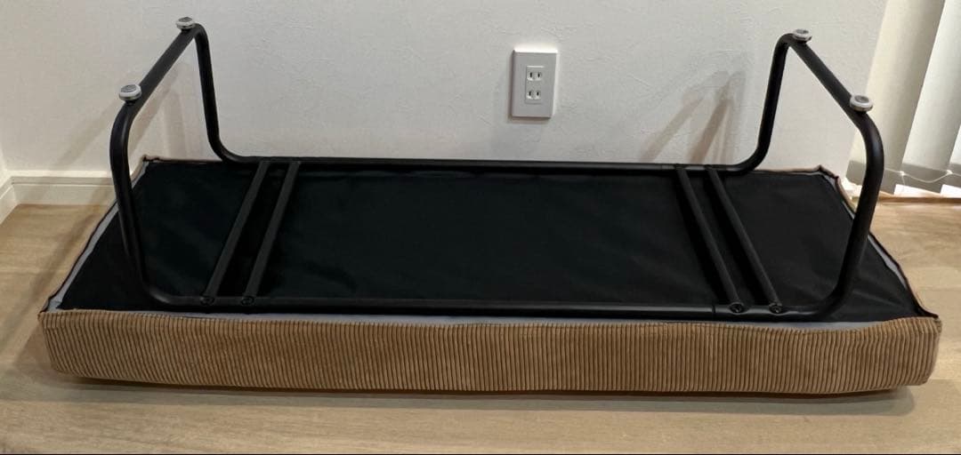 【のびたわ】コーデュロイ ベンチ ベージュ 家具　椅子 ベンチソファ