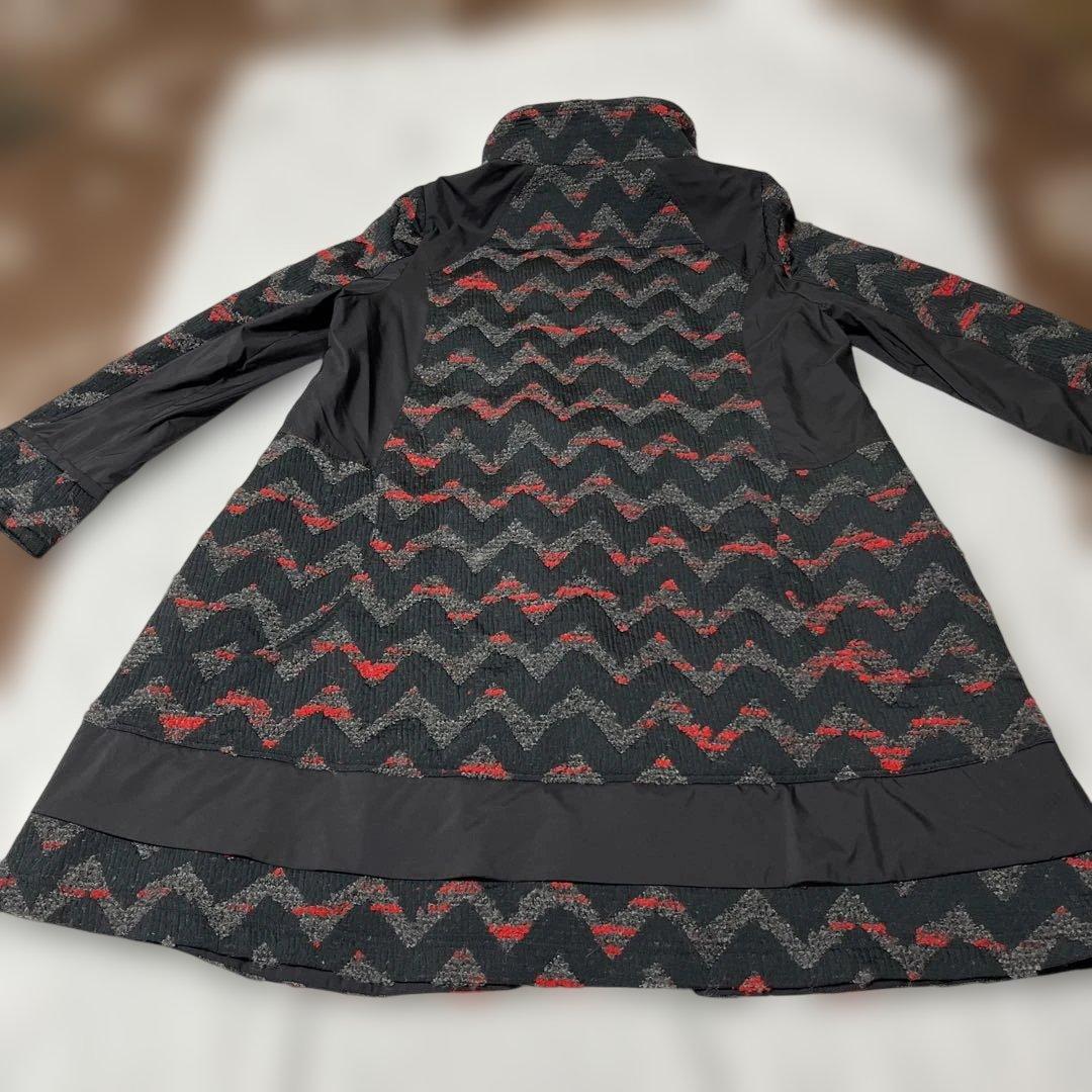 未使用級　エイココンドウ 異素材 ウールブレンドコートワイヤー襟　42