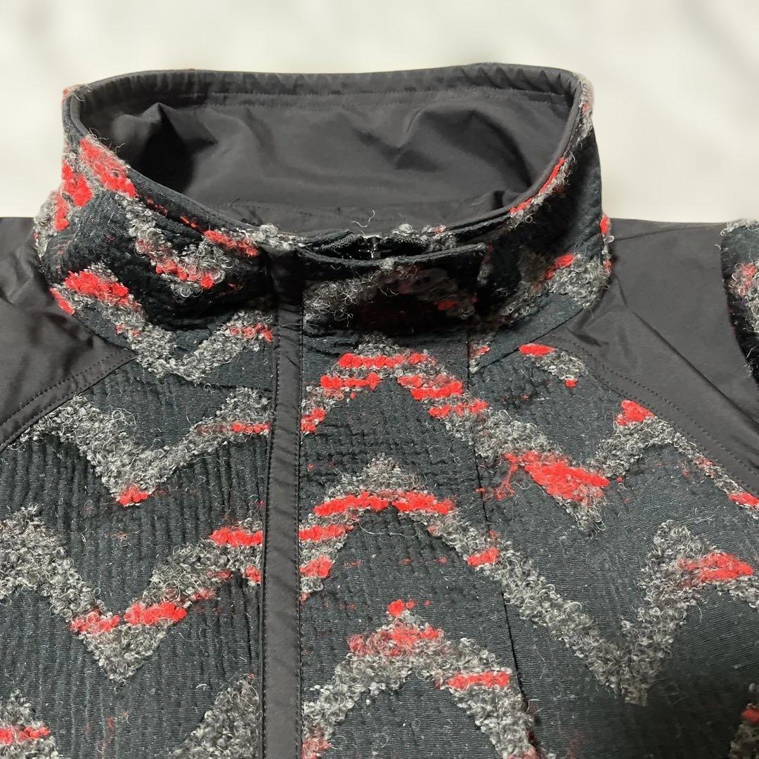 未使用級　エイココンドウ 異素材 ウールブレンドコートワイヤー襟　42