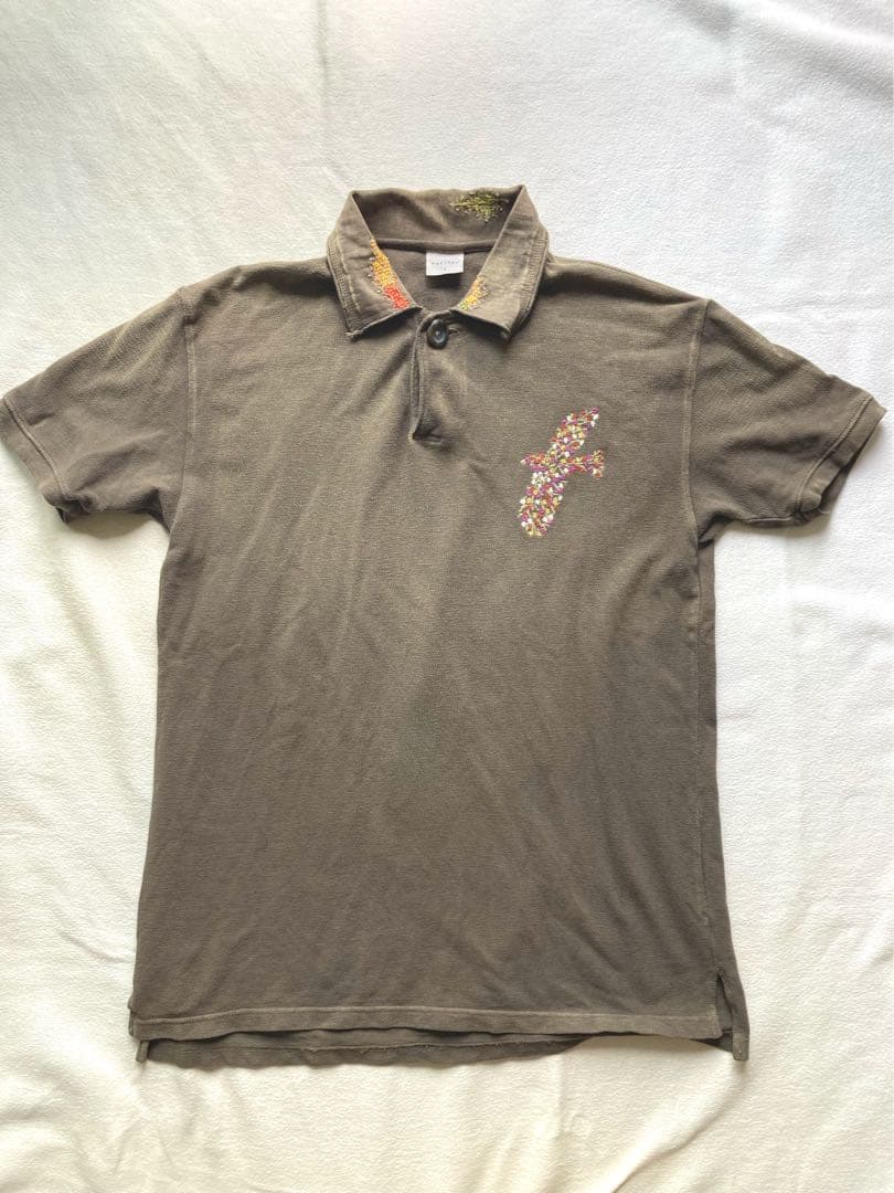 小巻毛キャピタル　KOUNTRY ポロシャツ　3 ブラウン　刺し子　美品