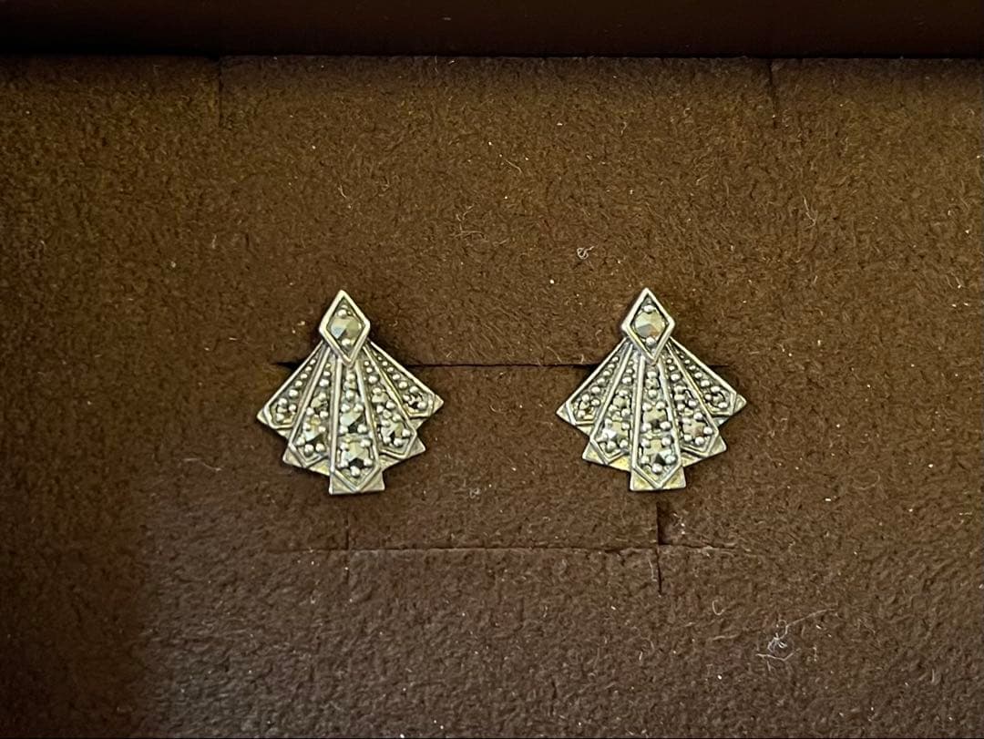 アガット　シルバーマーカサイトピアス