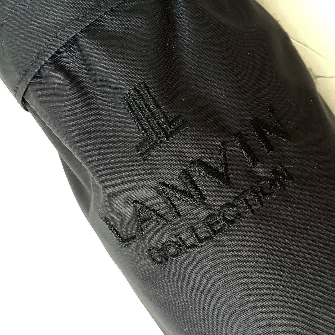 新品★ランバンコレクション★スカラップ刺繍晴雨兼用折りたたみ日傘 雨傘★ブラック