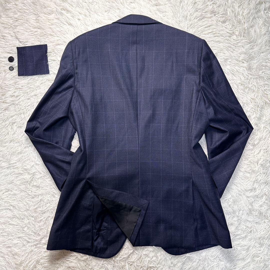 現行 極美品 ポールスミス ロロピ生地 光沢 セットアップ ネイビー 総裏 L