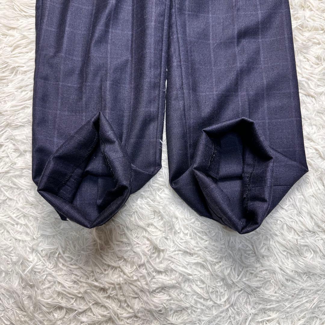 現行 極美品 ポールスミス ロロピ生地 光沢 セットアップ ネイビー 総裏 L