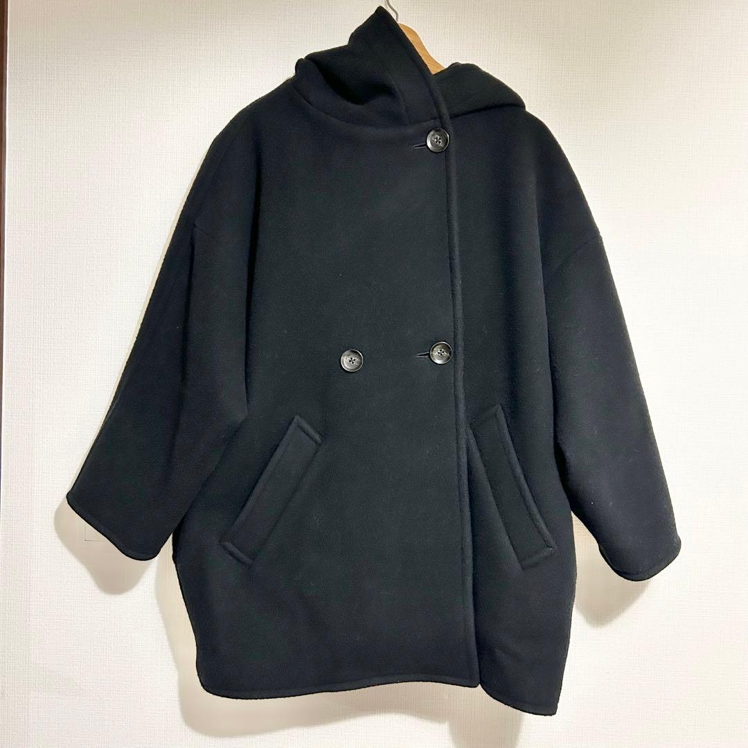 AP STUDIO ライトモッサオーバーフーディーコート 黒 ブラック38