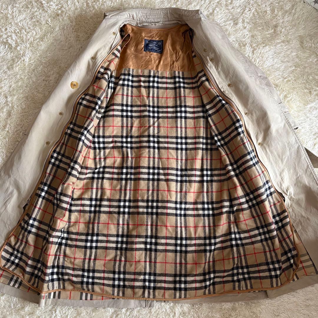 バーバリー トレンチコート 英国製 ノバチェック ライナー ベルト S〜M相当