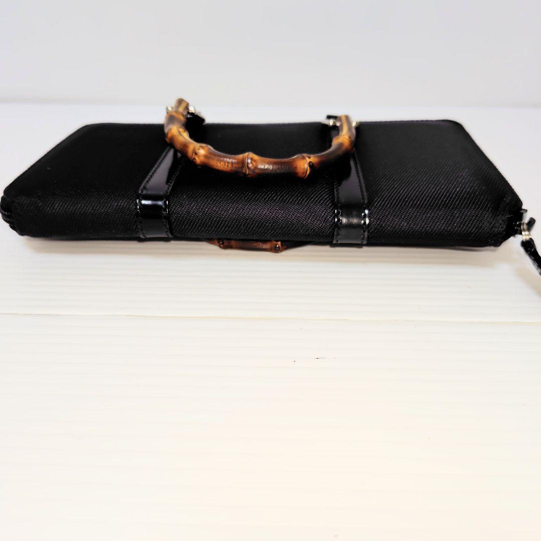 グッチ GUCCI バンブー 　キャンバス 財布 ショルダー付き 長財布