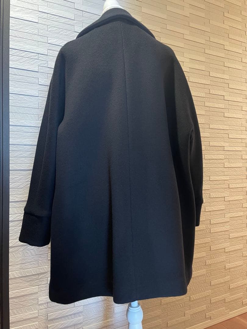 美品　TICCA テントコート　ブラック　ウールコート　黒　クロ