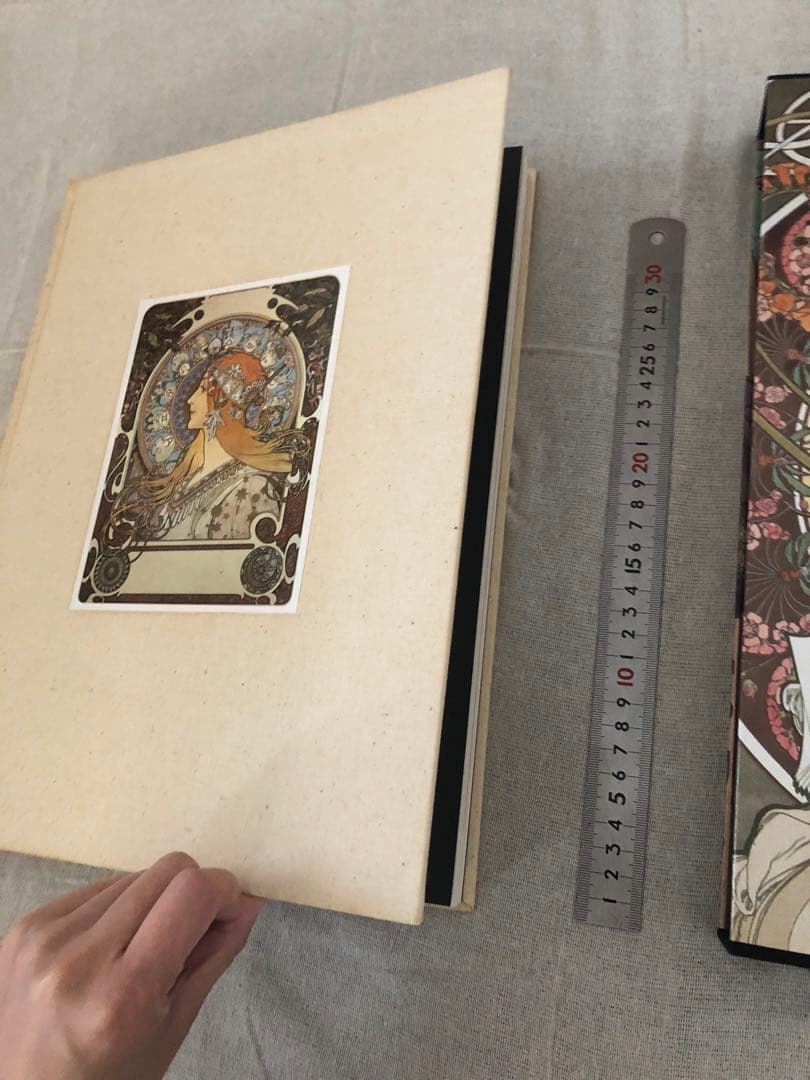 アルフォンス・ミュシャ 画集　額装版３案付 豪華大型　外装カバー付　希少本