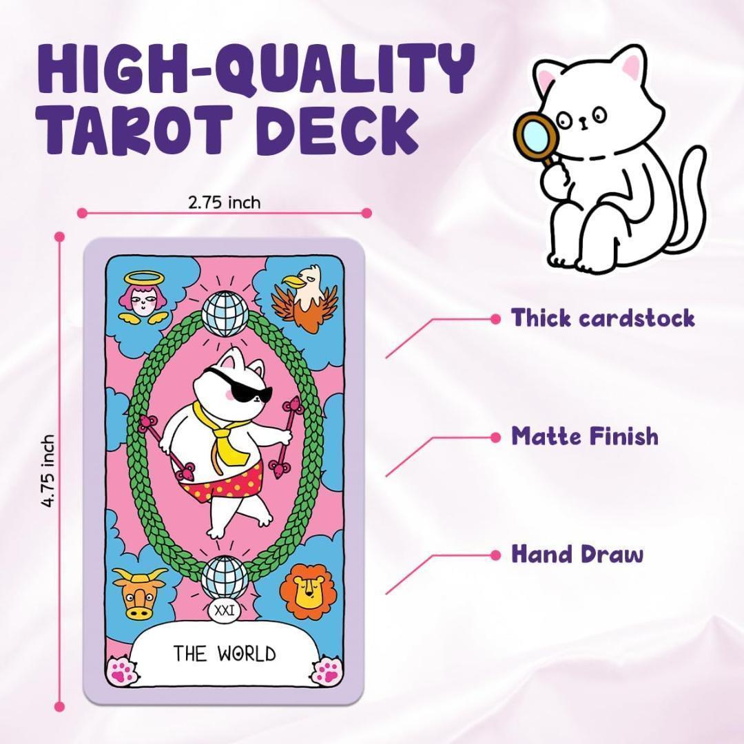 【正規品タロットカード】脱力感満載の可愛い猫たちが楽しくキュートなタロットデッキ