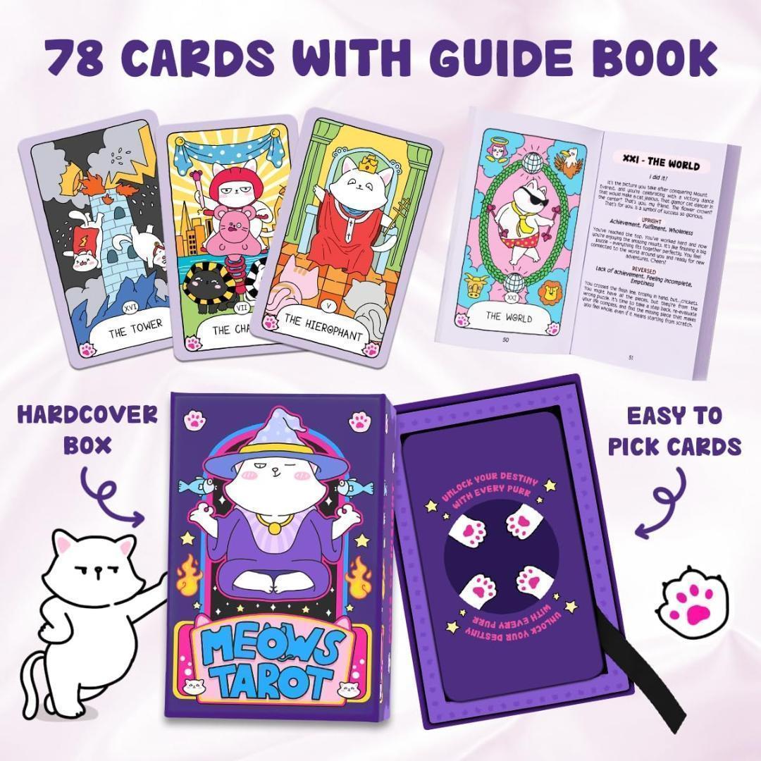 【正規品タロットカード】脱力感満載の可愛い猫たちが楽しくキュートなタロットデッキ