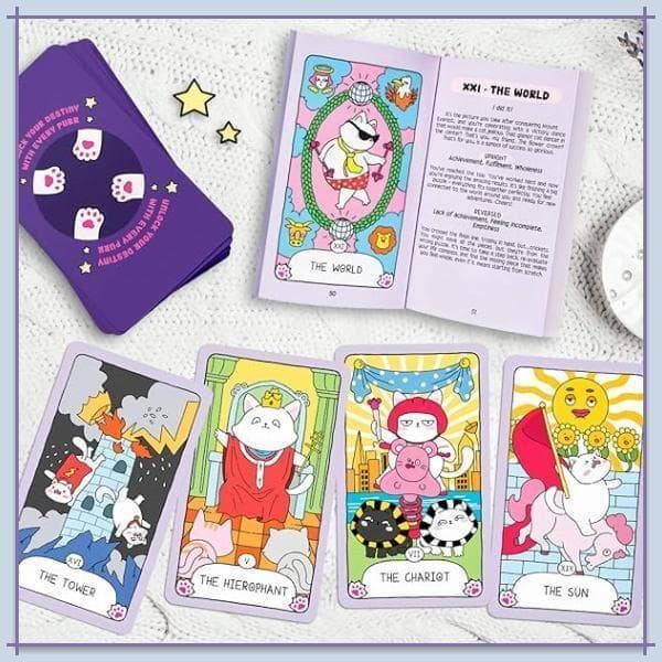 【正規品タロットカード】脱力感満載の可愛い猫たちが楽しくキュートなタロットデッキ