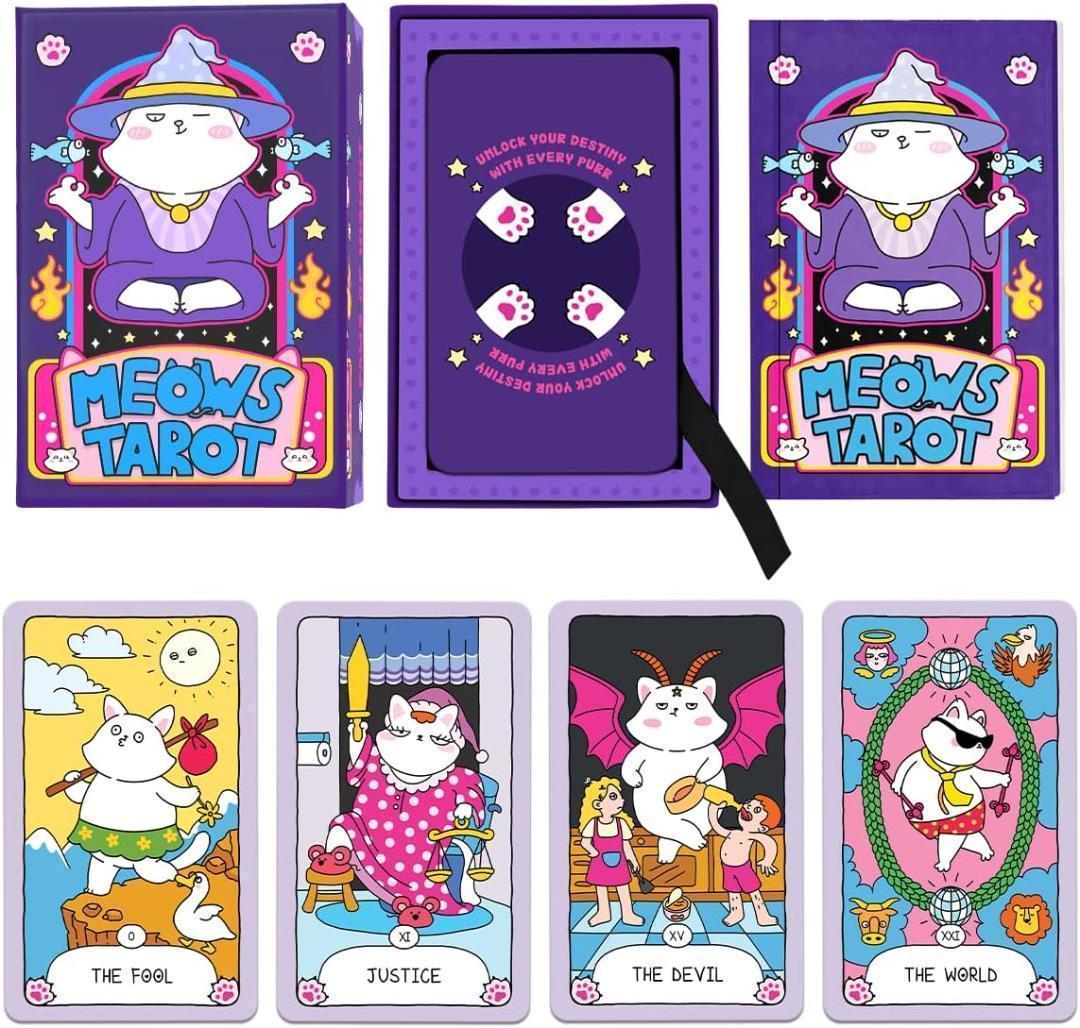 【正規品タロットカード】脱力感満載の可愛い猫たちが楽しくキュートなタロットデッキ