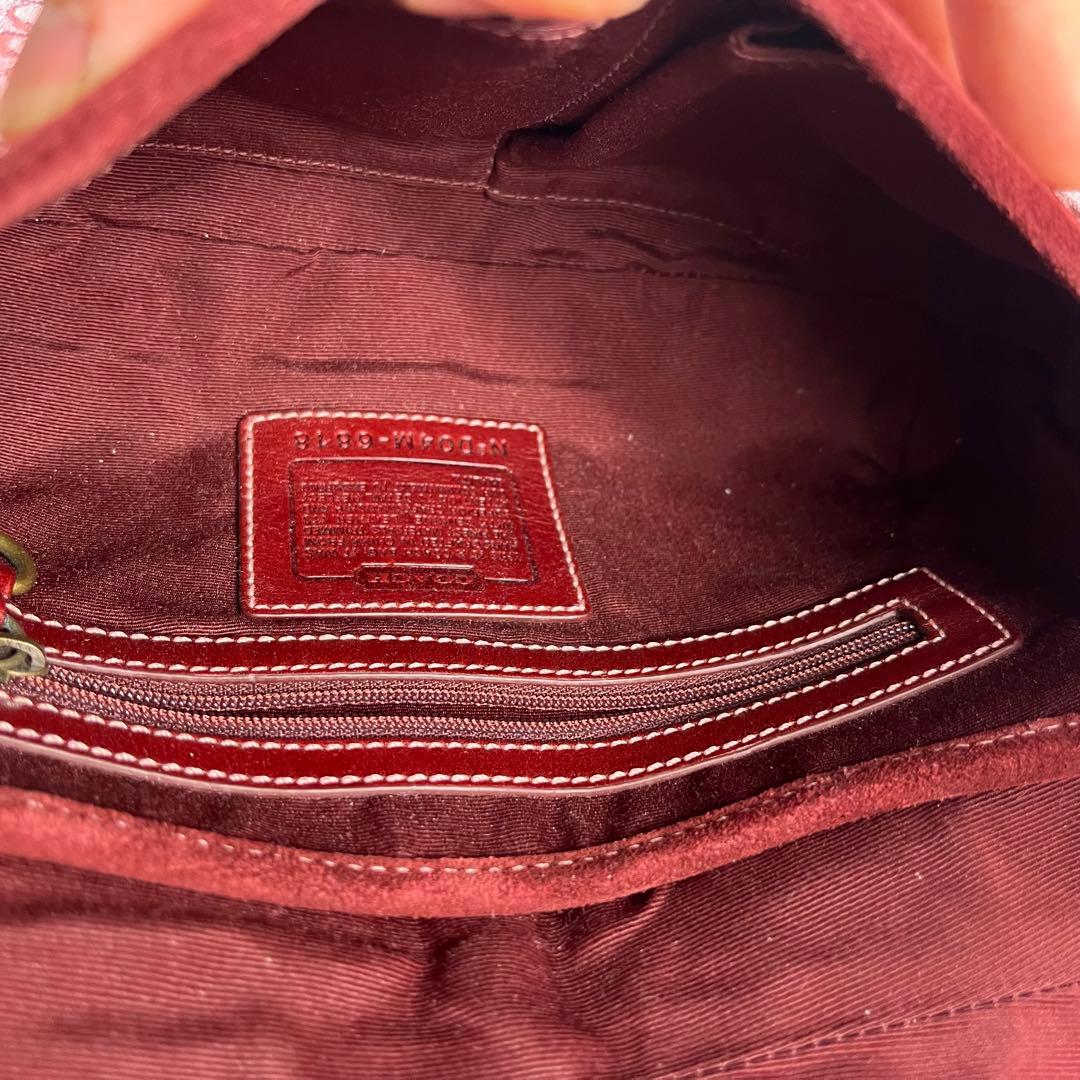 バッグ Coach Soho Bag Red Signature Suede