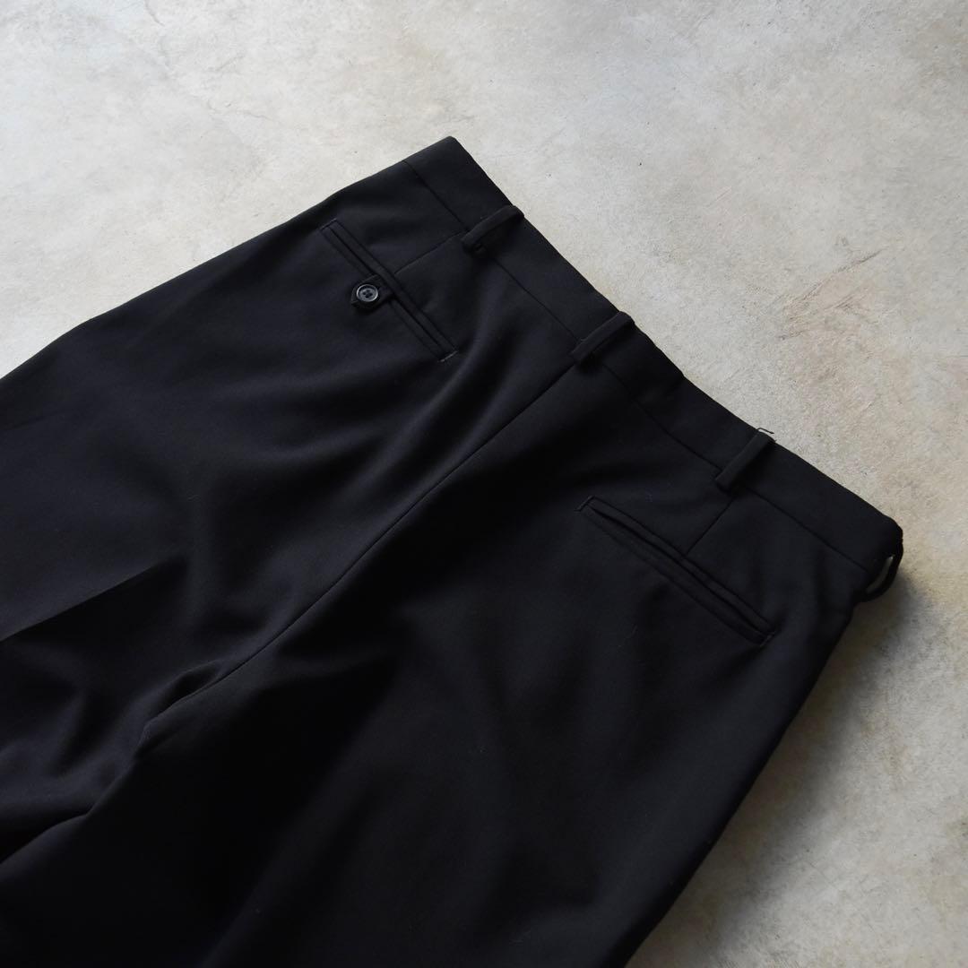 90s ランズエンド ウール ツータックスラックス ダークネイビーW32L29