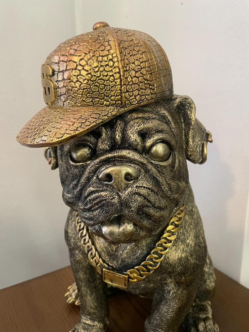 B-BOY犬　置物　オブジェ　犬　ブルドッグ　飾り　イヌ　いぬ　ドッグ　ラッパー