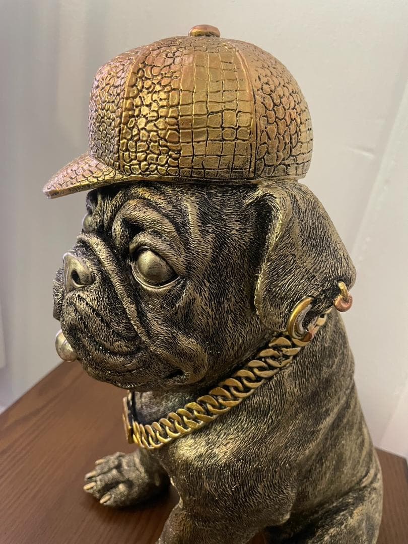 B-BOY犬　置物　オブジェ　犬　ブルドッグ　飾り　イヌ　いぬ　ドッグ　ラッパー