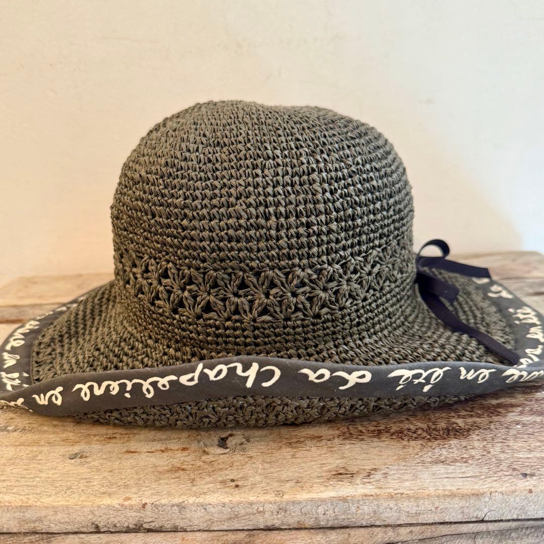 今期新品未使用☆完売商品 CA4LA リボン付きグレー麦わら帽子