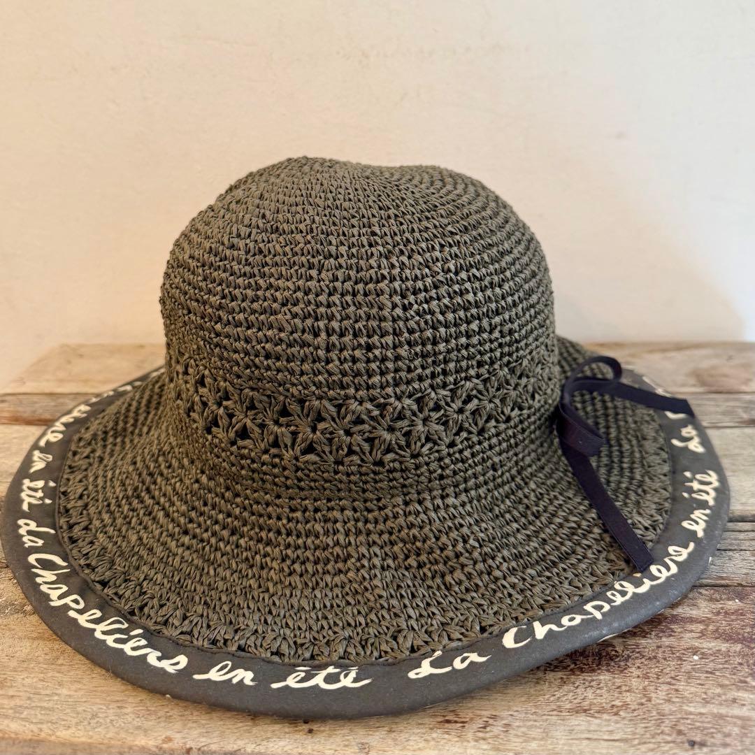 今期新品未使用☆完売商品 CA4LA リボン付きグレー麦わら帽子