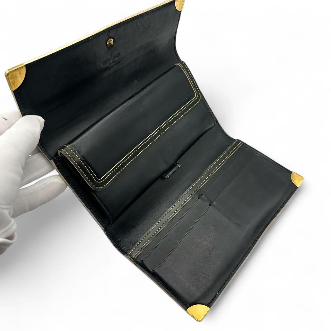 【美品】ルイヴィトン スハリ ポルトトレゾール インターナショナル 長財布 黒