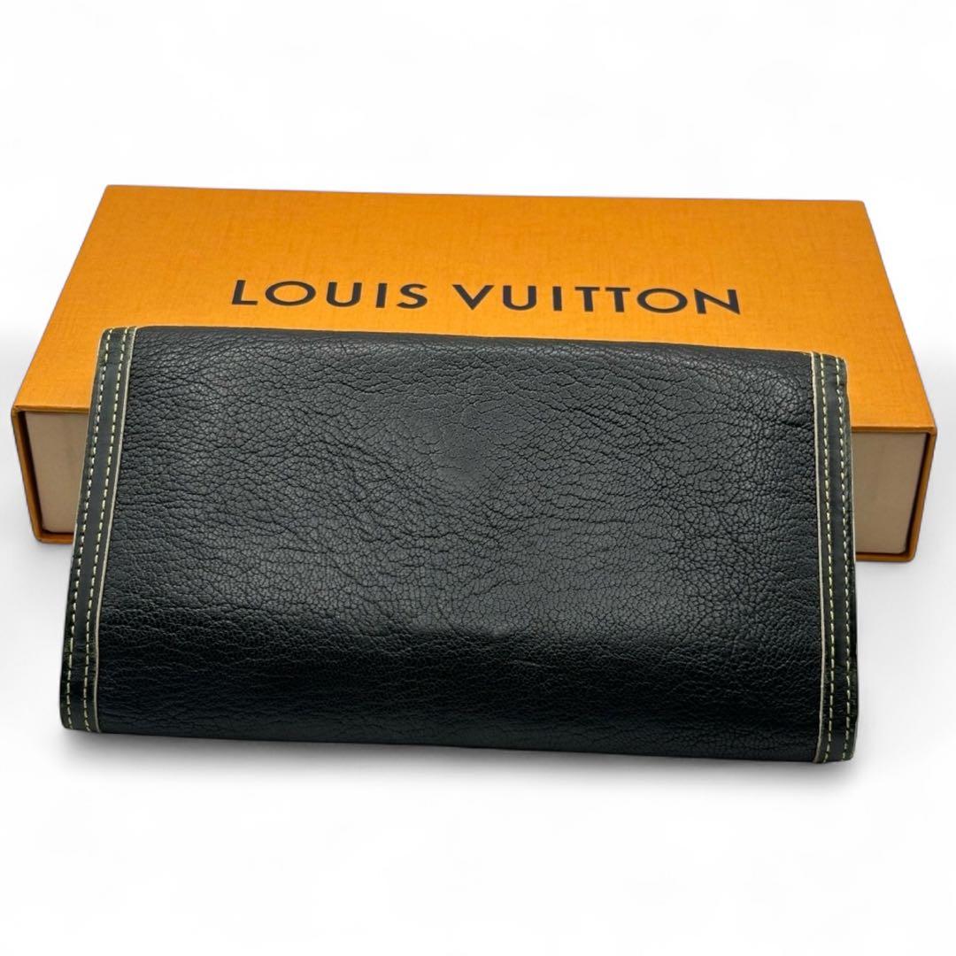 【美品】ルイヴィトン スハリ ポルトトレゾール インターナショナル 長財布 黒