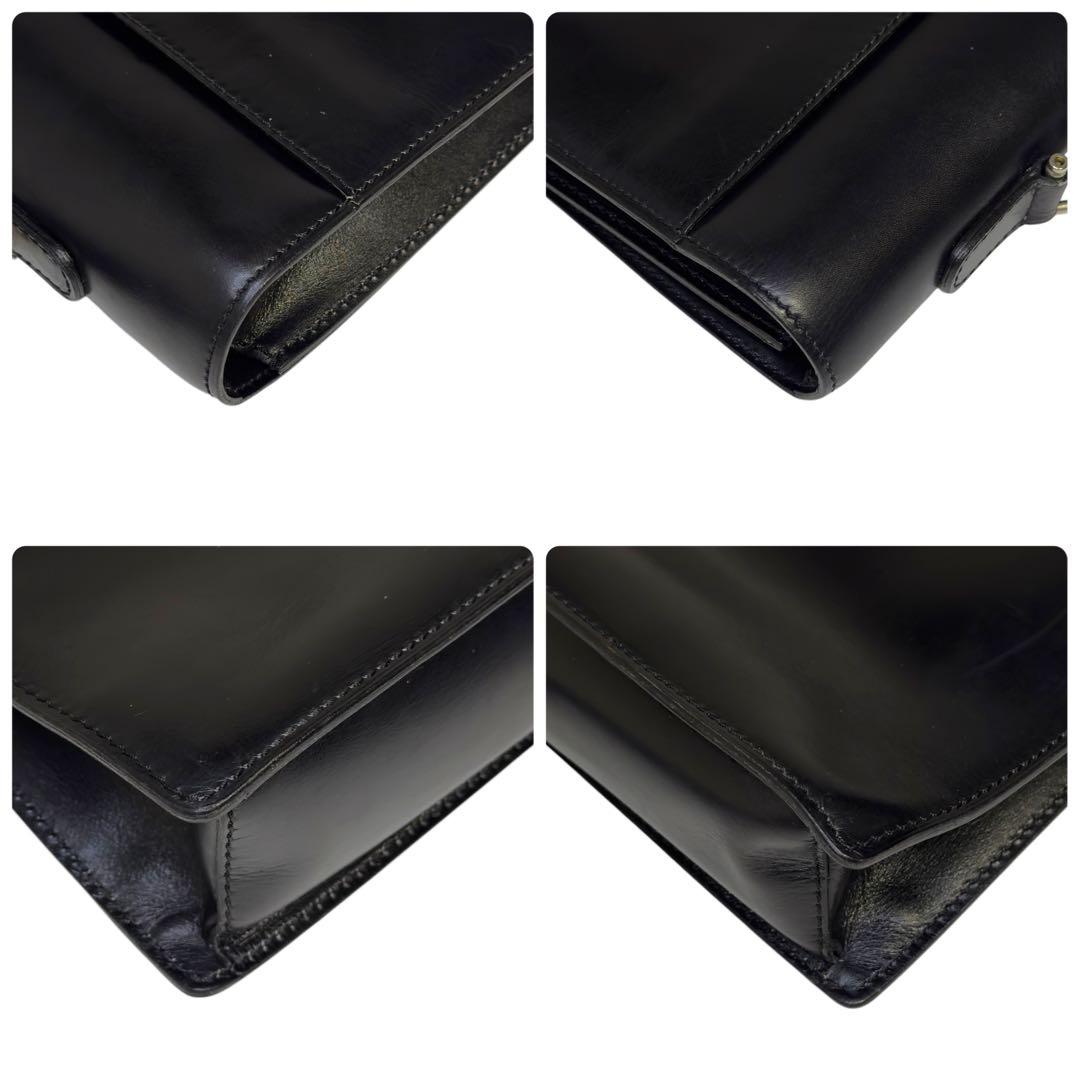 セリーヌ ガンチーニ ビジネスバッグ ハンドバッグ オールレザー ブラック