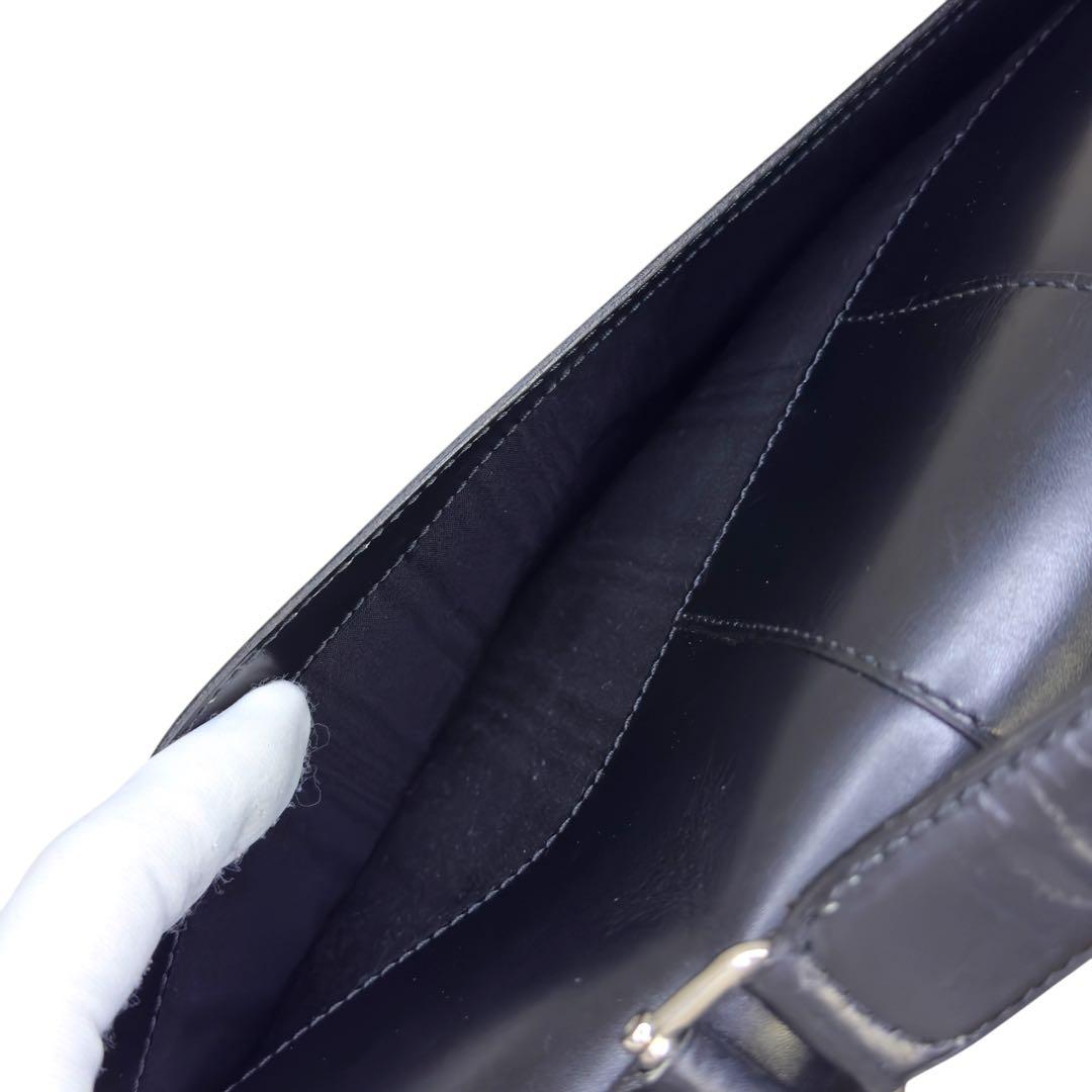 セリーヌ ガンチーニ ビジネスバッグ ハンドバッグ オールレザー ブラック