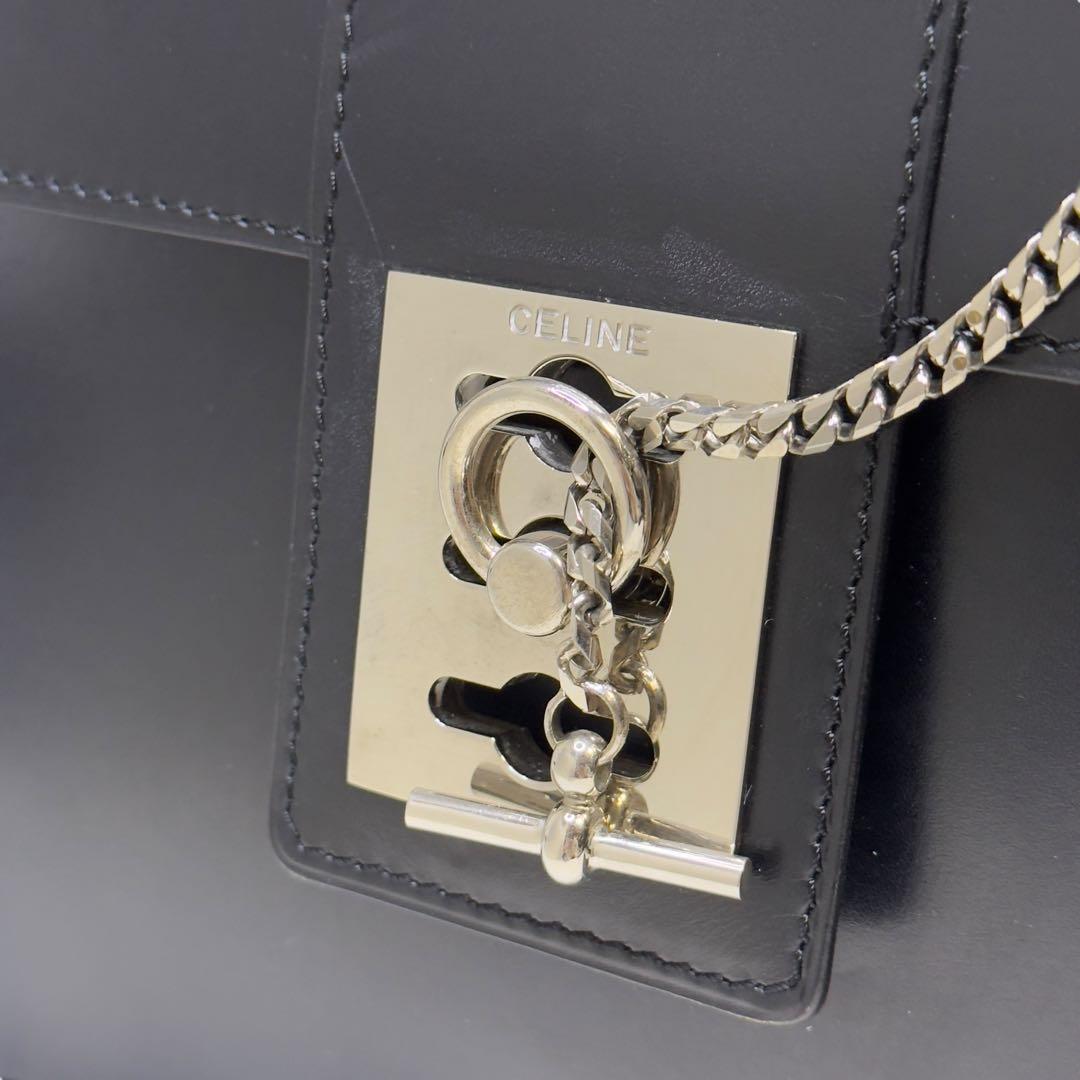 セリーヌ ガンチーニ ビジネスバッグ ハンドバッグ オールレザー ブラック