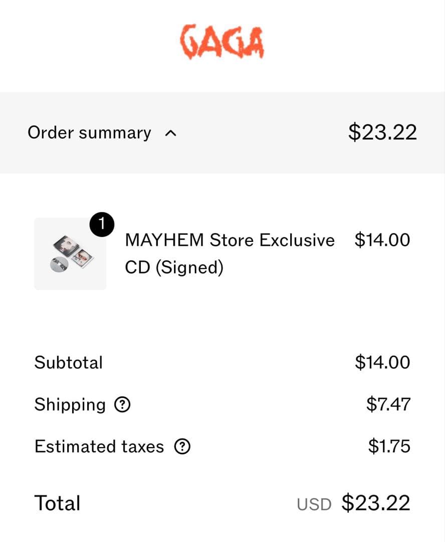 Eru⭐︎ レディーガガ Lady Gaga Mayhem CD直筆サイン