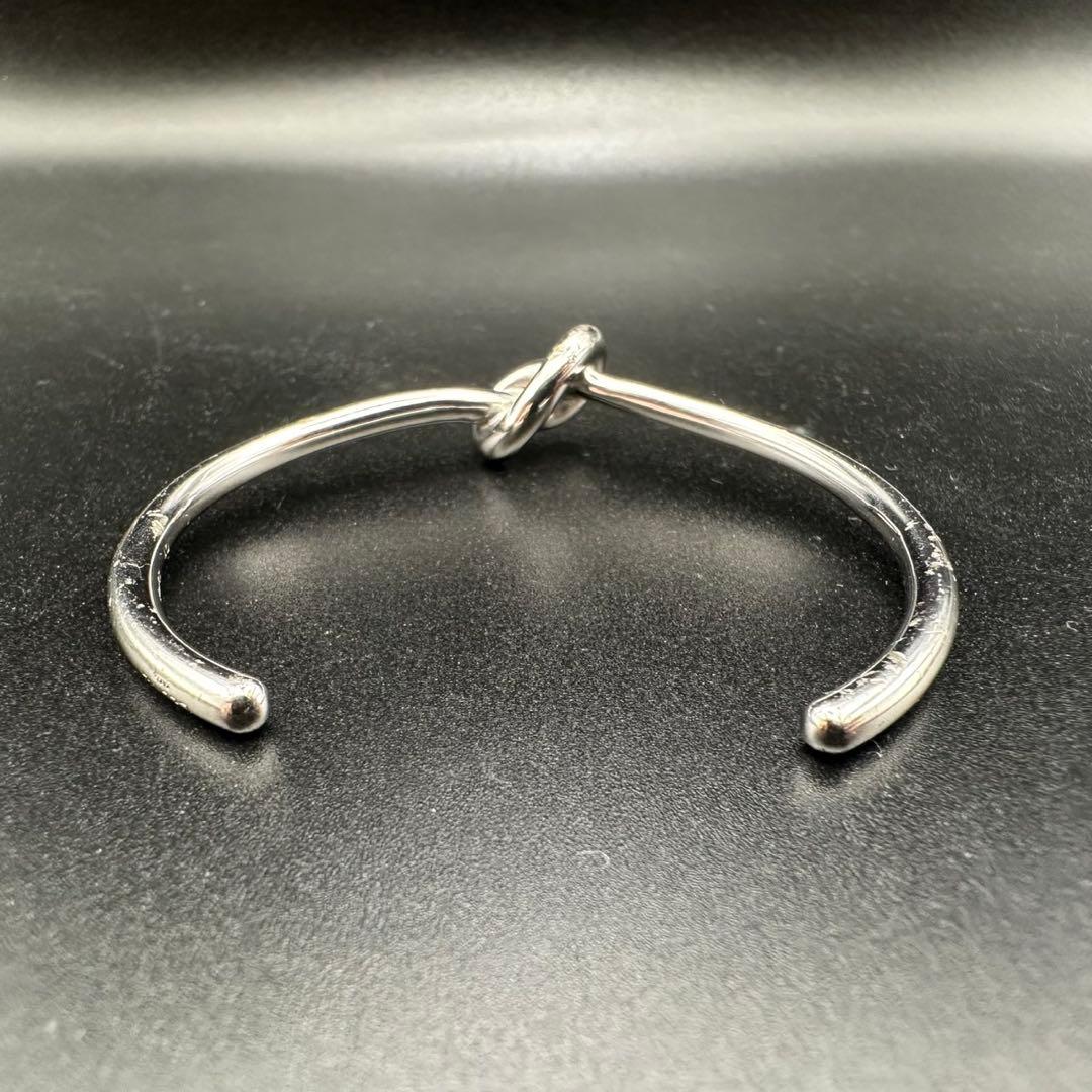 美品✨　セリーヌ　バングル　ブレスレット　ノット　ロゴ　シルバー　1346