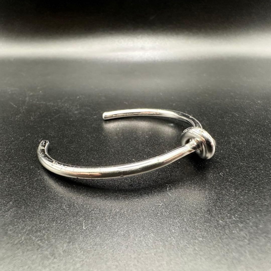 美品✨　セリーヌ　バングル　ブレスレット　ノット　ロゴ　シルバー　1346