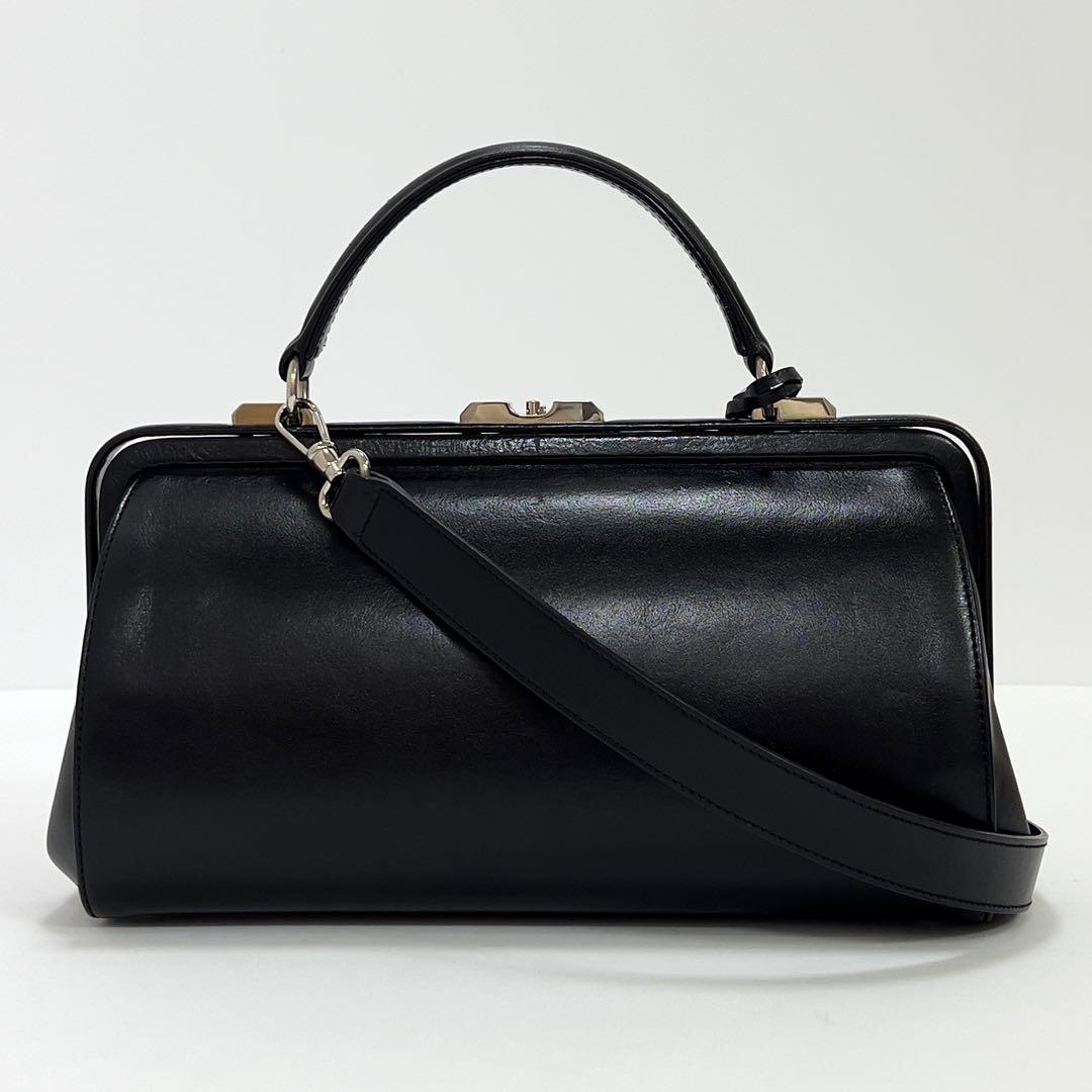 ゴールドファイル　ハンドバッグ　ショルダーバッグ　レザー　2WAY　ブラック