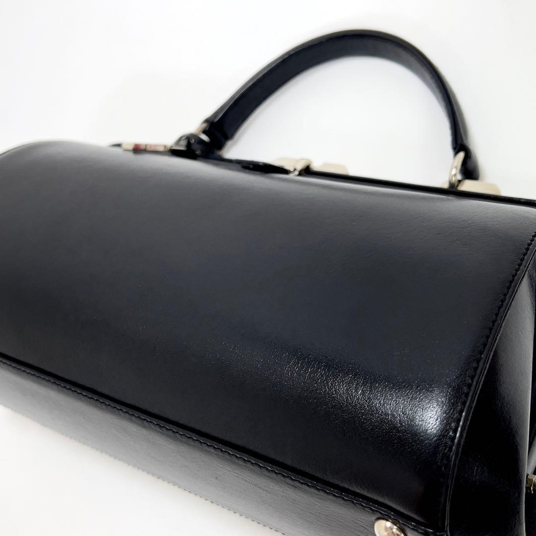 ゴールドファイル　ハンドバッグ　ショルダーバッグ　レザー　2WAY　ブラック