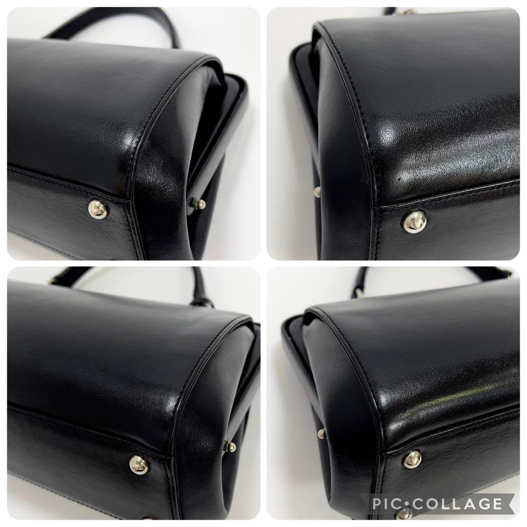 ゴールドファイル　ハンドバッグ　ショルダーバッグ　レザー　2WAY　ブラック