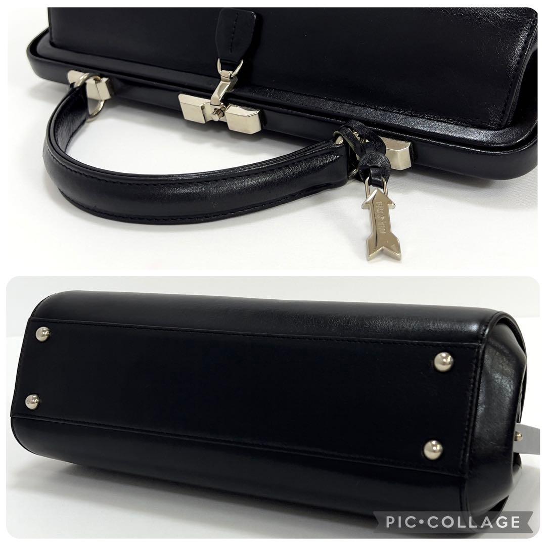 ゴールドファイル　ハンドバッグ　ショルダーバッグ　レザー　2WAY　ブラック