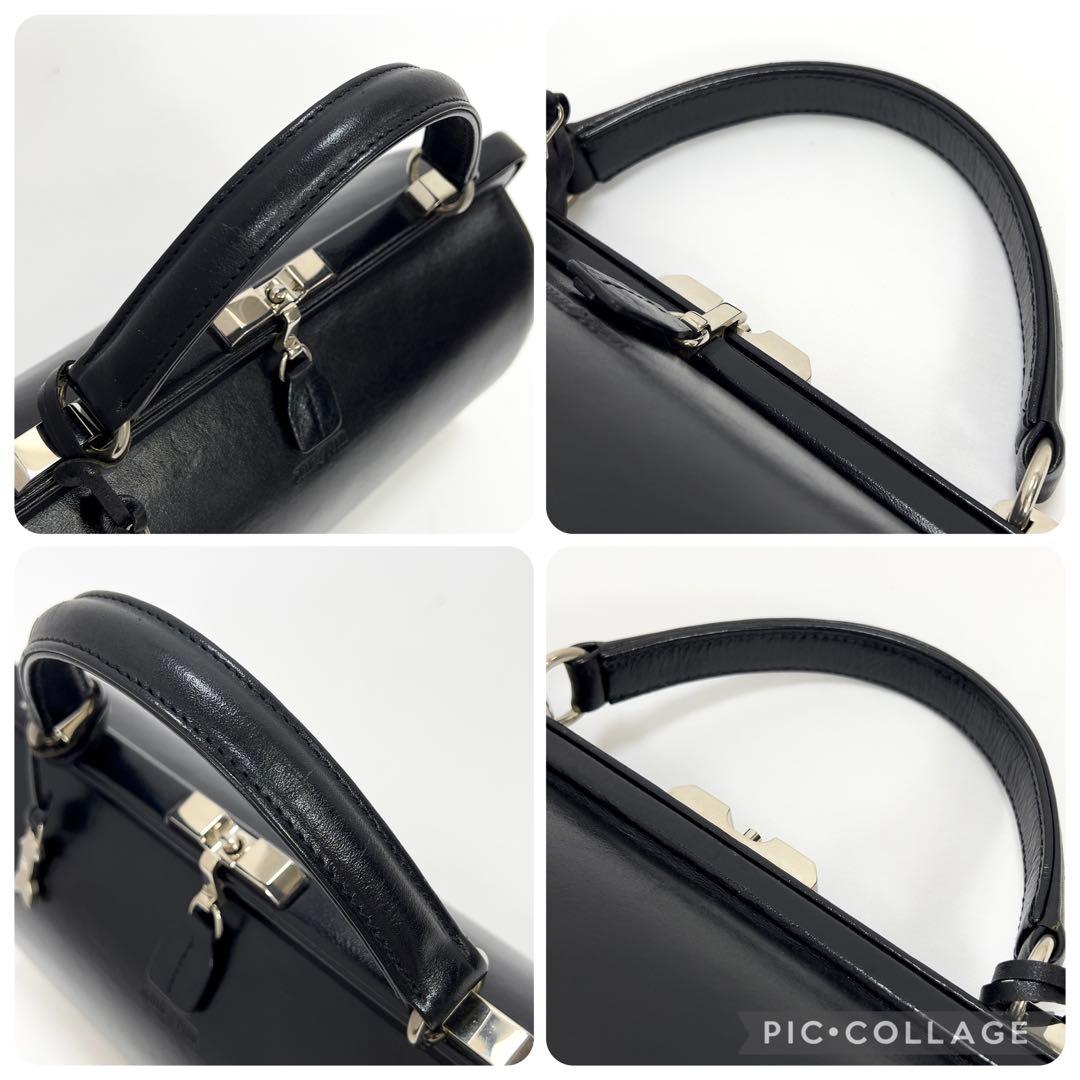 ゴールドファイル　ハンドバッグ　ショルダーバッグ　レザー　2WAY　ブラック