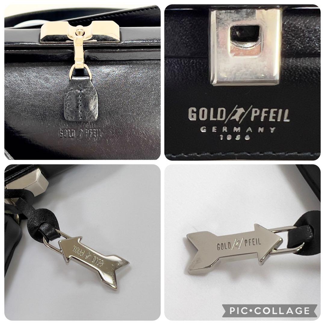 ゴールドファイル　ハンドバッグ　ショルダーバッグ　レザー　2WAY　ブラック