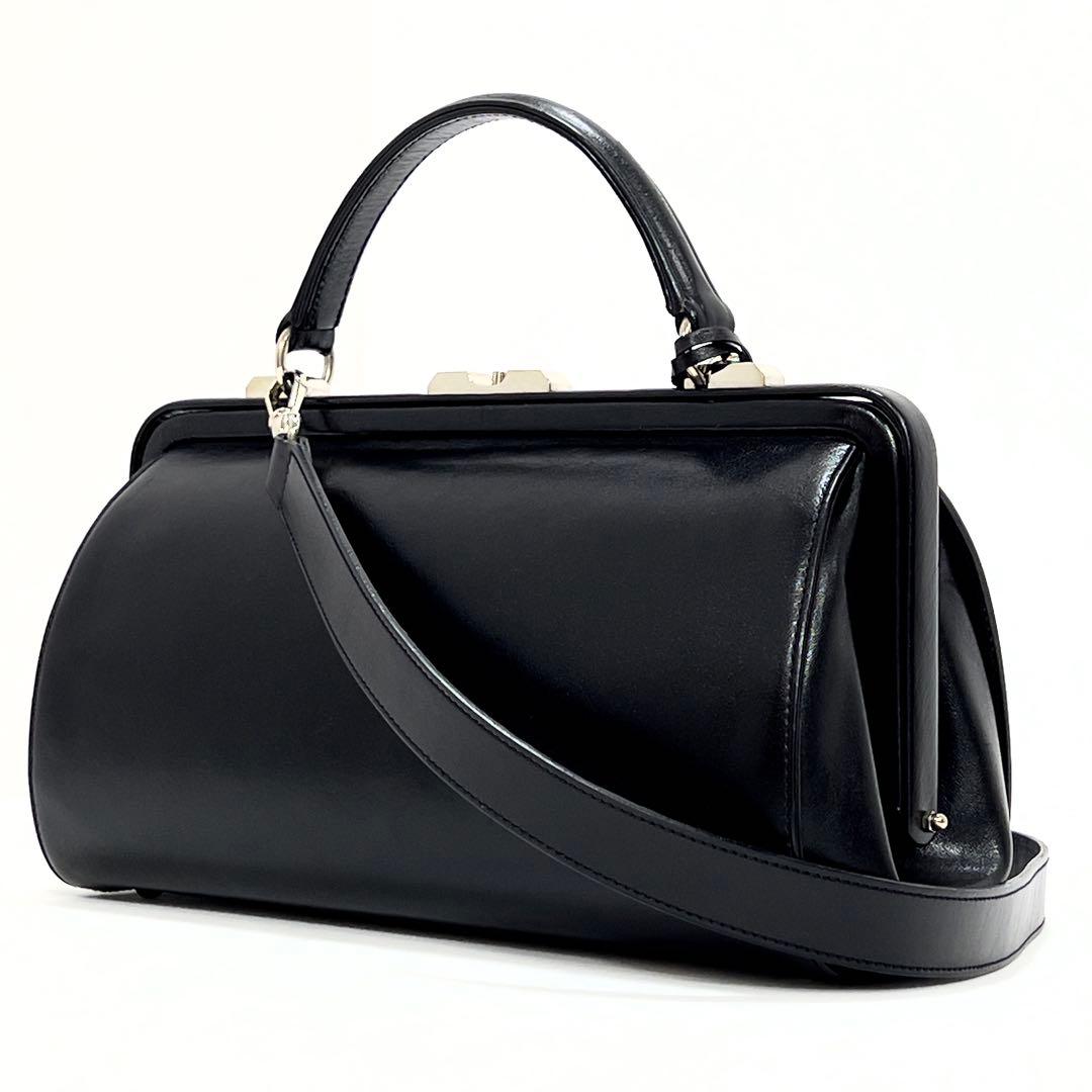 ゴールドファイル　ハンドバッグ　ショルダーバッグ　レザー　2WAY　ブラック