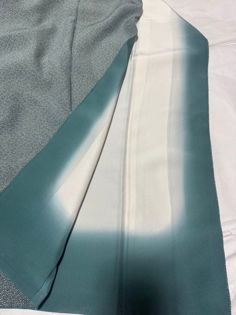 【美品】正絹小紋　名古屋帯セット　小紋　ブルー　杜若　名古屋帯　　江戸小紋