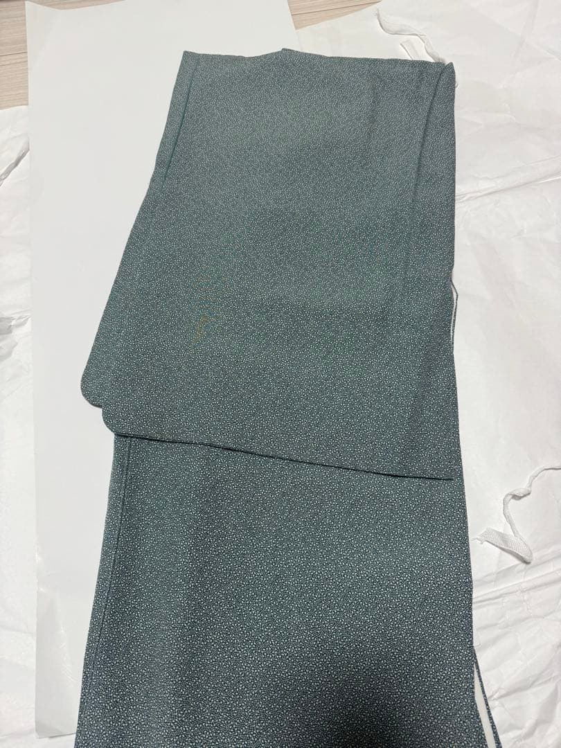 【美品】正絹小紋　名古屋帯セット　小紋　ブルー　杜若　名古屋帯　　江戸小紋