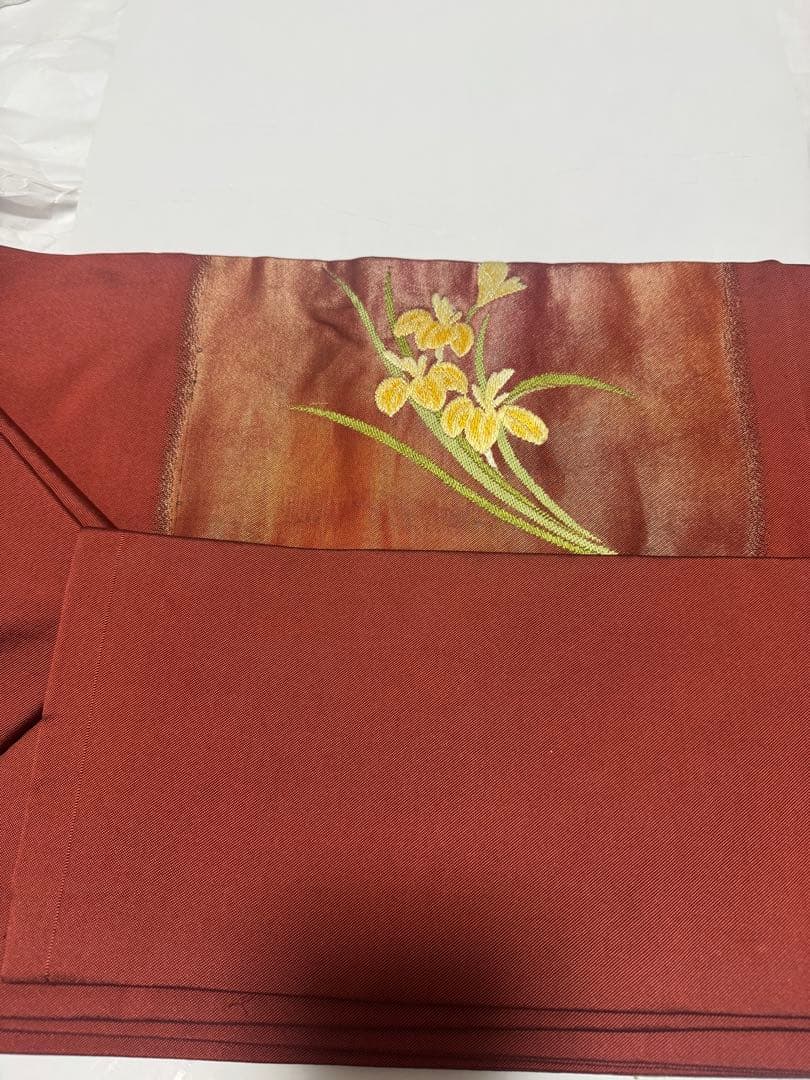 【美品】正絹小紋　名古屋帯セット　小紋　ブルー　杜若　名古屋帯　　江戸小紋