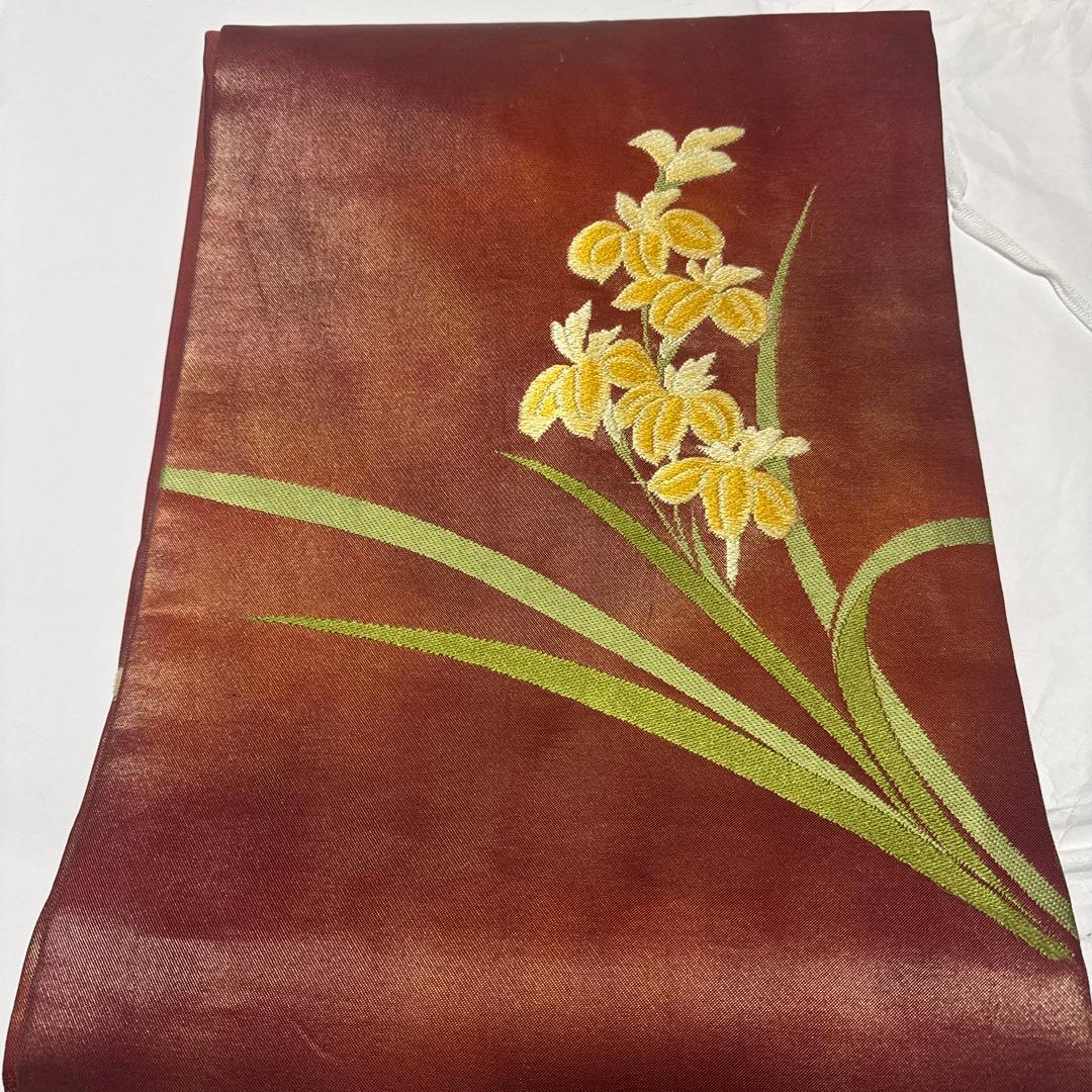 【美品】正絹小紋　名古屋帯セット　小紋　ブルー　杜若　名古屋帯　　江戸小紋